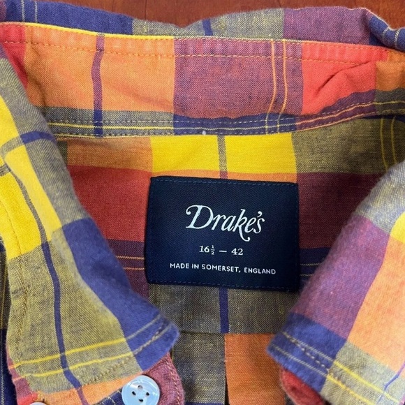 Drake’s London Madras Button Down - Picture 2 of 6
